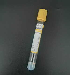 Tube médical de collection de sang de vide d'activateur de gel et de caillot avec le dessus jaune